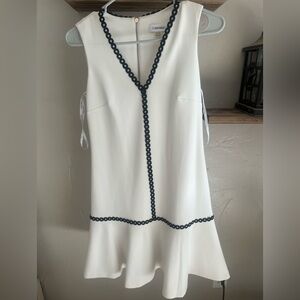 Calvin Klein White Dress with Black Accents